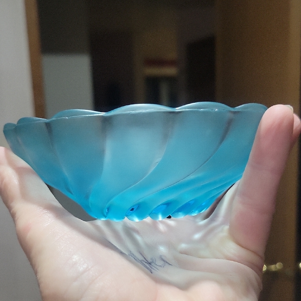 Indiana Glass~Garland Pattern~Frosted Teal